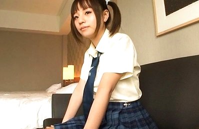 hitomi Asian doll in sexy school uniform is naughty and playful