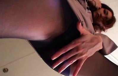 Japanese AV Model spreads her legs in stockings to touch pussy