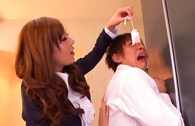 Rin Sakuragi Asian shows dirty things to boss and puts him down