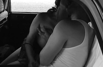 Japanese AV Model is undressed and has cans fondled in the car