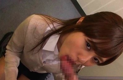 Rina Rukawa Asian in office suit has head pushed to suck penis
