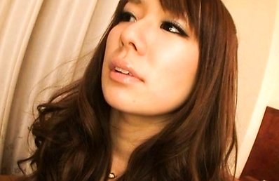 Shiina Asian milf having a drink and showing upskirt shots