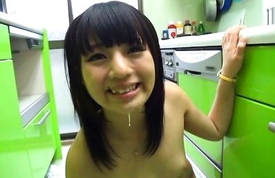 Hitomi Miyano Asian with bee stings gets cock doggy on kitchen