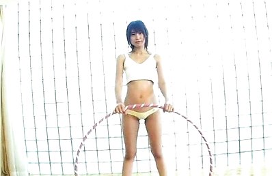 Yuu Asakura Asian takes her clothes off while playing with ball