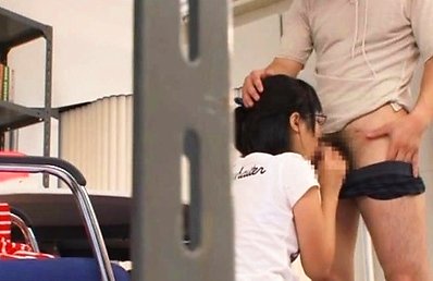 Kokoro Kawai Asian with specs gets whole cock in mouth at office