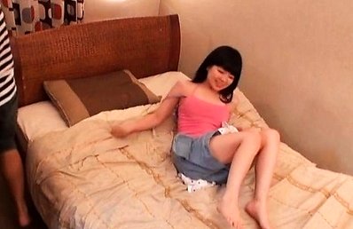 Japanese AV Model is kissed and caressed on sexy legs by fellow