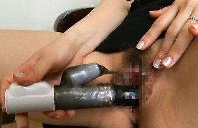 Japanese AV Model topless busty sucks vibrator she fucks with
