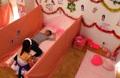 Japanese AV Model busty maid is horny and wants her boss boner