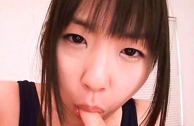 Tsubomi Asian sucks finger that was in her slit through bath suit