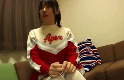 Japanese AV Model cheerleader with sexy ass licks hard shlong