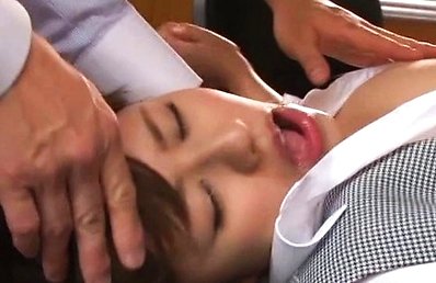 Rina Rukawa Asian is fucked in mouth and has cunt touched by men