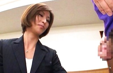 Akari Asahina Asian measures cock over pants and wants it hard