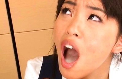 Hikaru Ayuhara Naughty doll sucks two cocks and gets a load