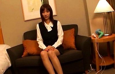 Japanese AV Model has snatch aroused with vibrator over stockings