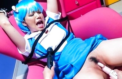 Bondage sensations during cosplay for. Mei Ashikawa.