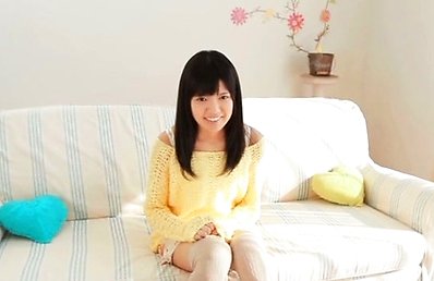 Kana Aono Asian playful and in long socks takes bra off smiling