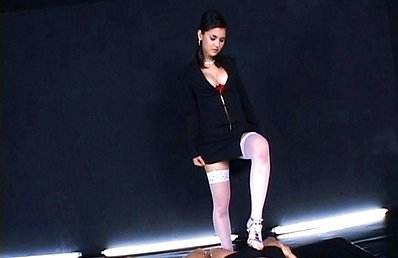 Maria Ozawa dominant secretary in heels and white stockings