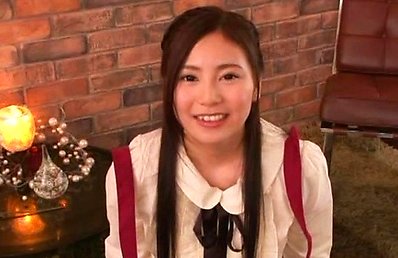 Madoka Hitomi Asian in uniform licks and sucks boner with talent