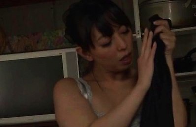 Ryoko Murakami Asian milf masturbates with object for orgasm