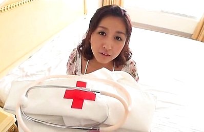 Suzune Aoi Asian exposes her assets in very sexy nurse uniform