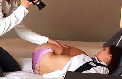 Japanese AV Model and hot boyfriend enjoy some panty sex play