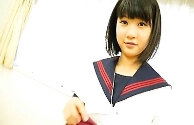 Runa Mizuki Asian naughty takes uniform off and shows titties