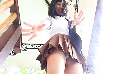 Momoka Natsume with big jugs in bra is playful in the water