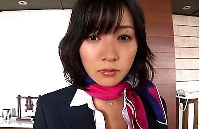 Ruri Shinato Asian with sexy lips and juicy tits is pulled by tie