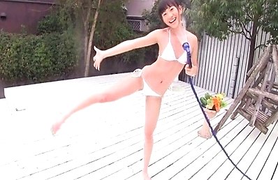 Airi Ebihara Asian shows sexy body in bath suit in the classroom