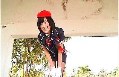 Asahi Kana Asian takes uniform off and has mood for playing