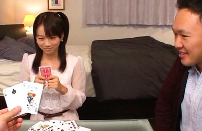 Asuka Hoshino Asian looses at cards and is touched by fellows