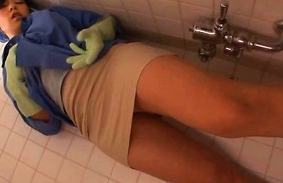 Reiko Nakamori nurse in mini skirt is felt up in the bathroom