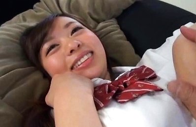 Ryouka Asakura Asian has cans touched by man under uniform blouse