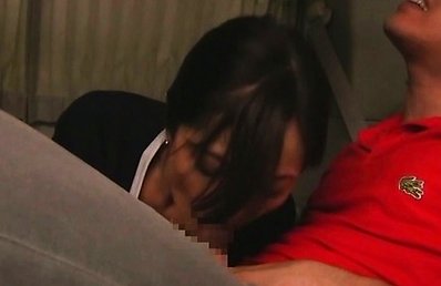 Japanese AV Model sucks dong and has cum pouring from palms