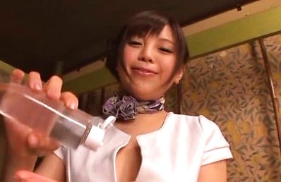 Rina Itou Asian with hot ass in panty gives massage with oil