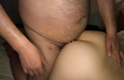 Amateur Asian with push ups gets cum on shaved cunt after doggy