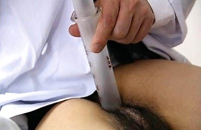 Saki Shiina Asian gets syringe in hairy pussy and vibrator on it