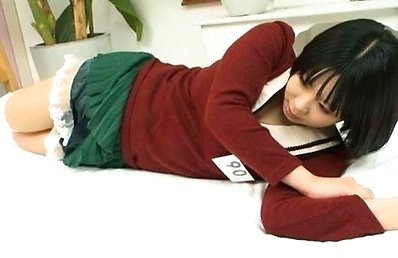 Miina Kotaki Asian takes pink bra off and shows playful titties