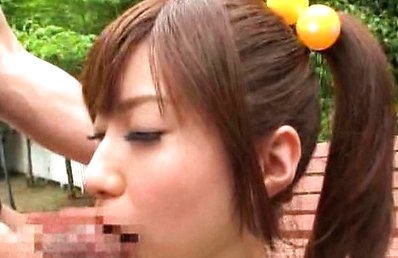 Japanese AV Model cheerleader has cunt licked and fucked outdoor