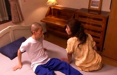 Sakiko Mihara Asian in pyjamas is horny and kisses guy to get it