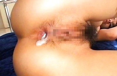 Maria Ozawa Asian with hairy crack has asshole filled with cum