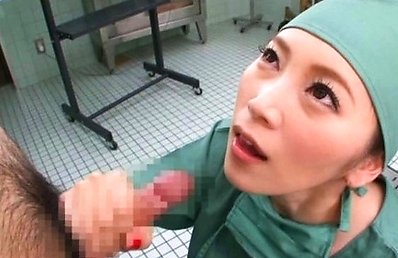 Asami Ogawa Asian nurse sucks intern nipples and strokes his cock