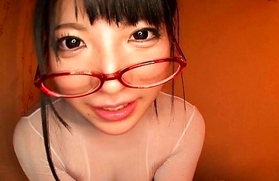 Ai Uehara Asian teen in glasses has amazing oral talents for cock